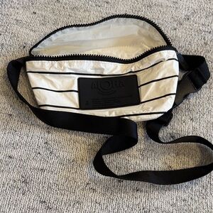 ALOHAS Black and Cream Belt Bag